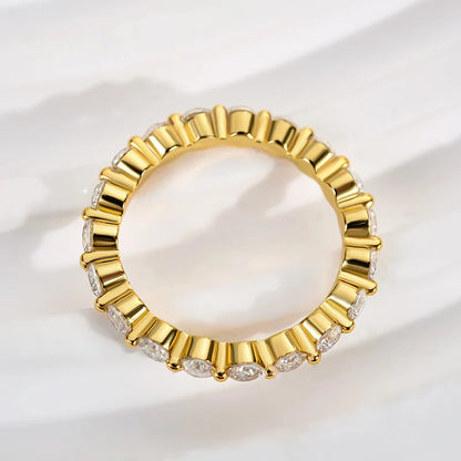 Moissanite Round Cut Eternity Wedding Band Ring