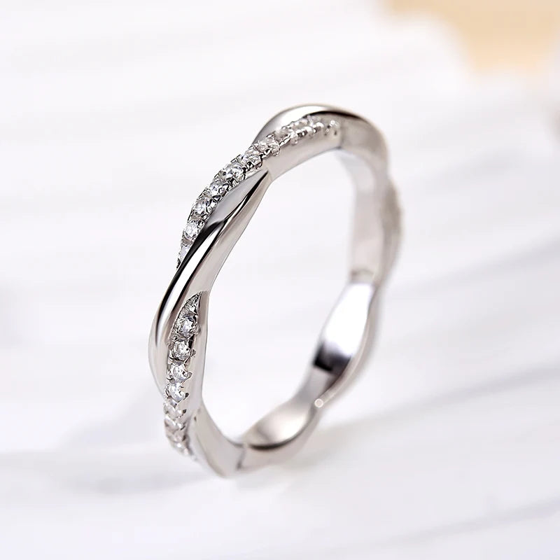 Moissanite Twist Eternity Wedding Ring
