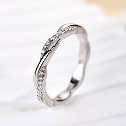 Moissanite Twist Eternity Wedding Ring