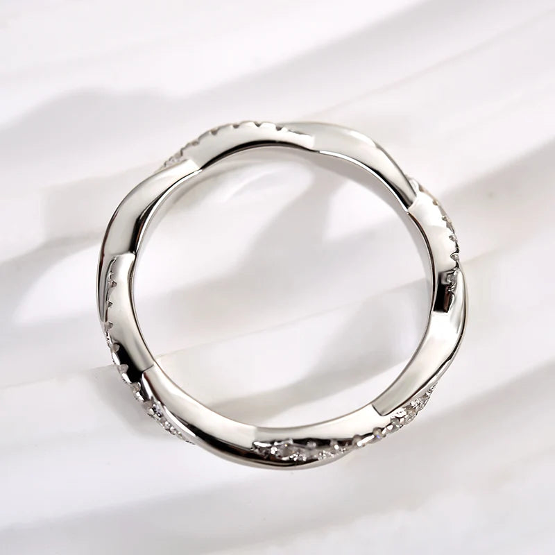 Moissanite Twist Eternity Wedding Ring