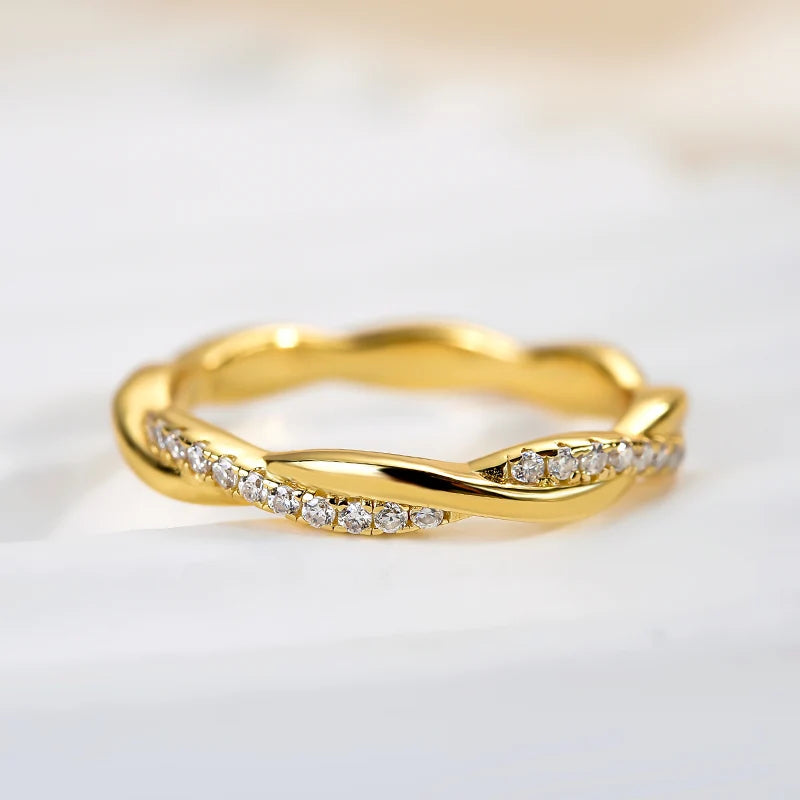 Moissanite Twist Eternity Wedding Ring