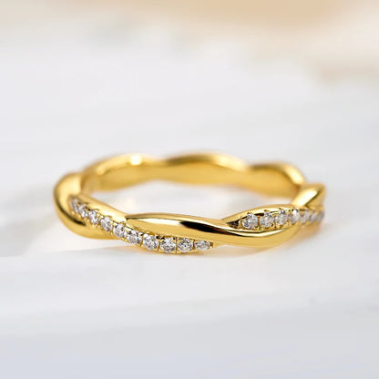 Moissanite Twist Eternity Wedding Ring