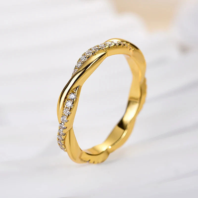 Moissanite Twist Eternity Wedding Ring
