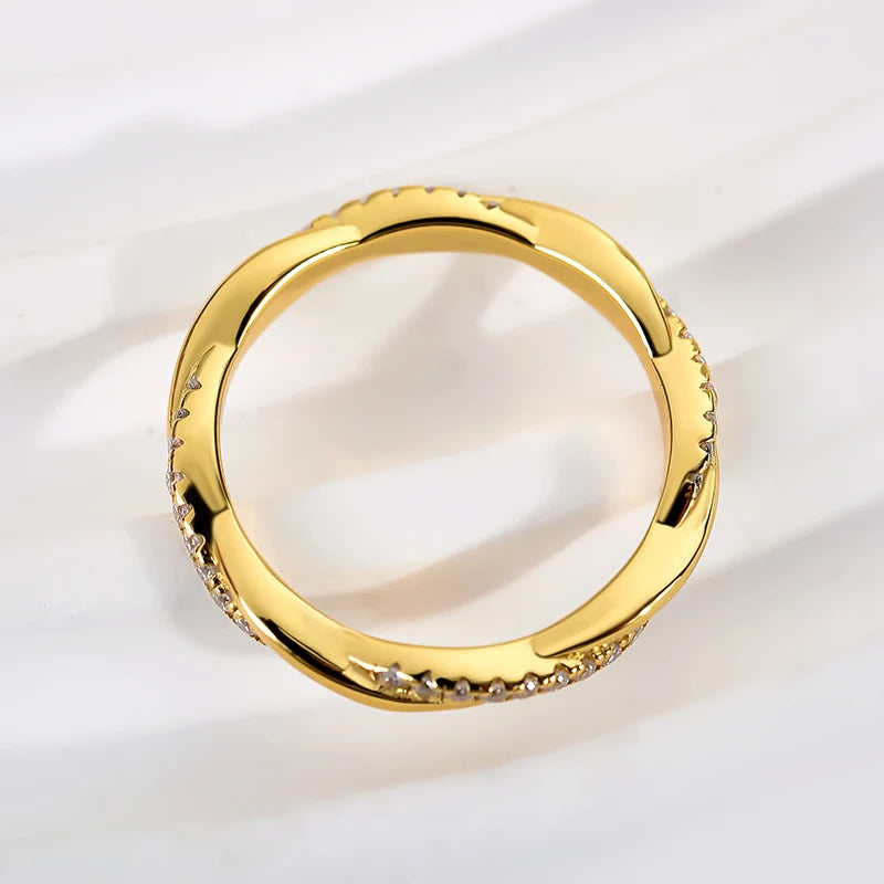 Moissanite Twist Eternity Wedding Ring