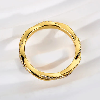 Moissanite Twist Eternity Wedding Ring