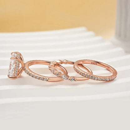 Radiant Cut 3PC Wedding Ring Set