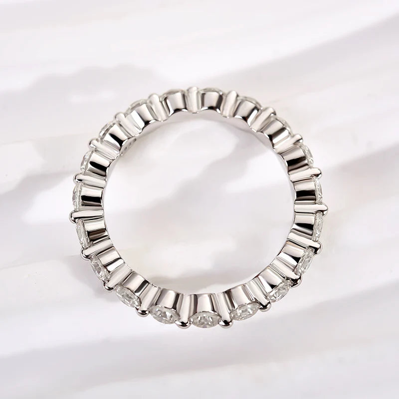 Moissanite Round Cut Eternity Wedding Band Ring