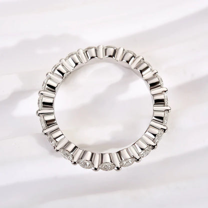 Moissanite Round Cut Eternity Wedding Band Ring