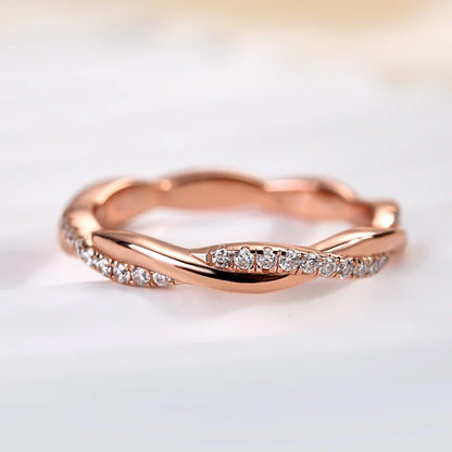 Moissanite Twist Eternity Wedding Ring