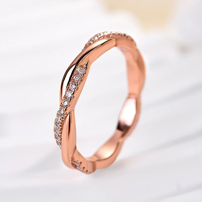 Moissanite Twist Eternity Wedding Ring
