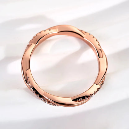 Moissanite Twist Eternity Wedding Ring