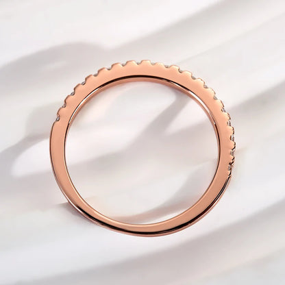 Round Cut Half Eternity Thin Wedding Ring