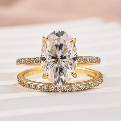 Oval Cut Wedding Ring Set