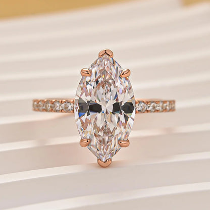 Marquise Cut Half Eternity Engagement Ring