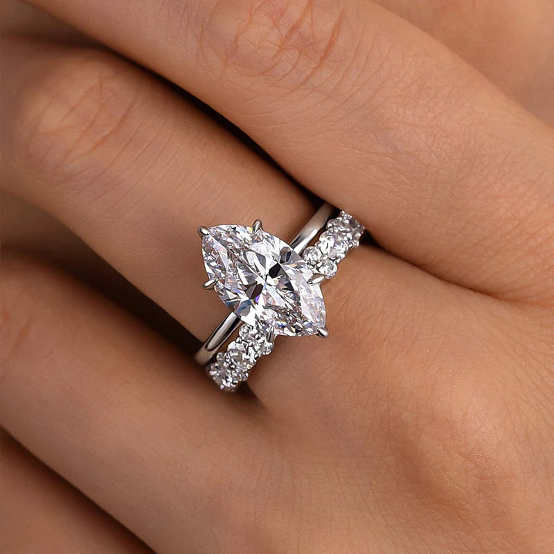 Marquise Cut Bridal Ring Set