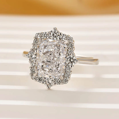 Three Stone Radiant Cut Wedding Set