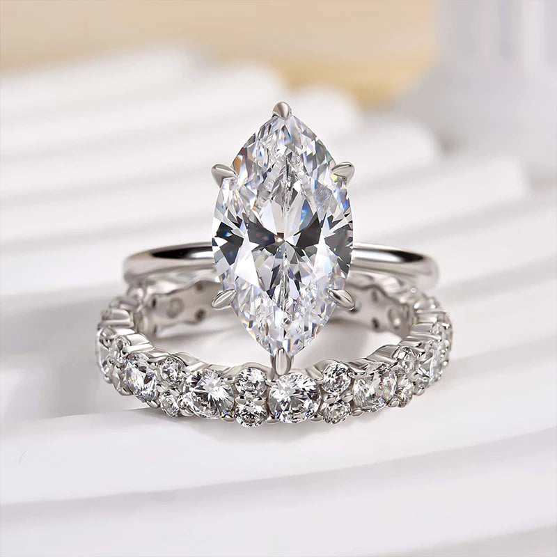 Marquise Cut Bridal Ring Set