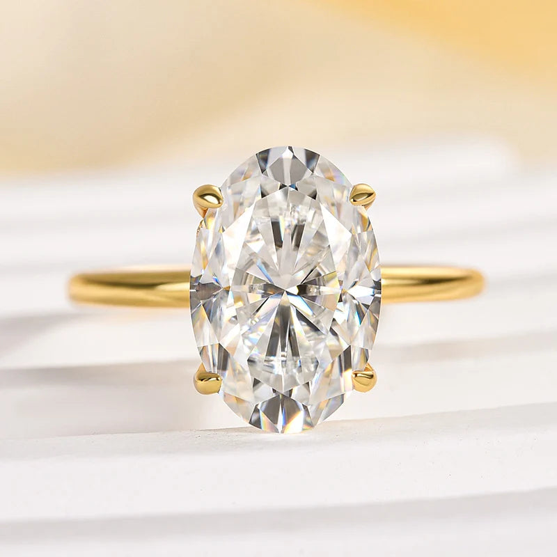 Oval Cut Hidden Halo Engagement Ring