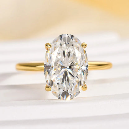 Oval Cut Hidden Halo Engagement Ring