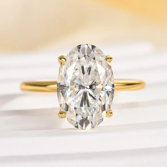 Oval Cut Hidden Halo Engagement Ring