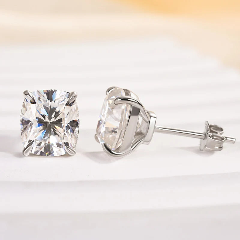 Classic Cushion Cut Women's Stud Earrings