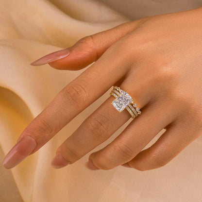 Radiant Cut 3PC Wedding Ring Set