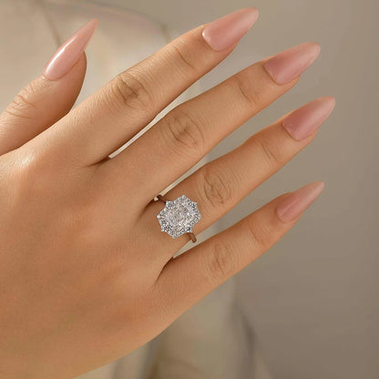 Three Stone Radiant Cut Wedding Set