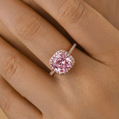 Cushion Cut Halo Engagement Ring