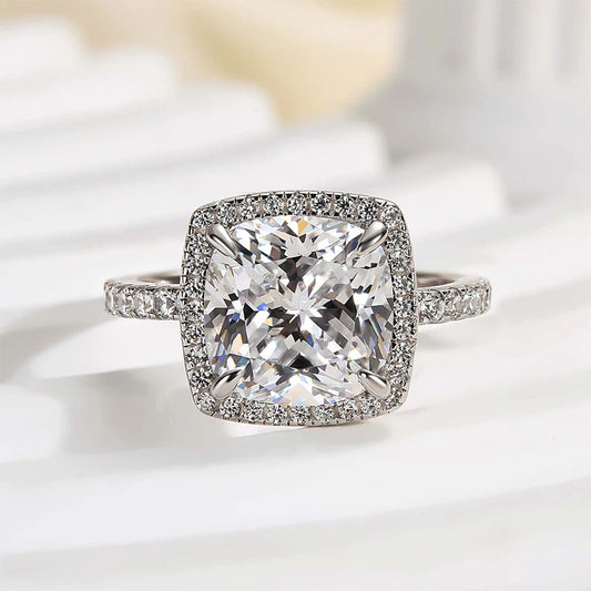 Halo Cushion Cut Engagement Ring