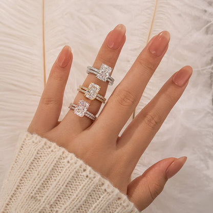 Radiant Cut Wedding Ring Set
