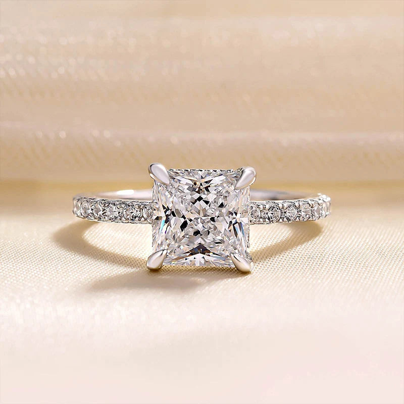 Princess Cut Sparkle Square Engagement Ring