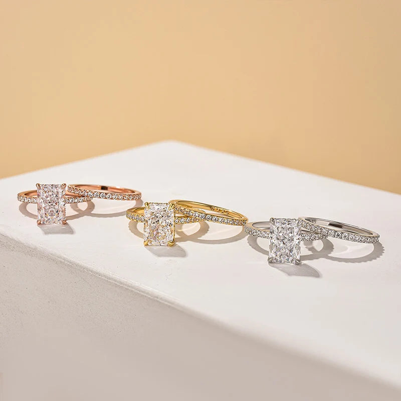 Radiant Cut Wedding Ring Set
