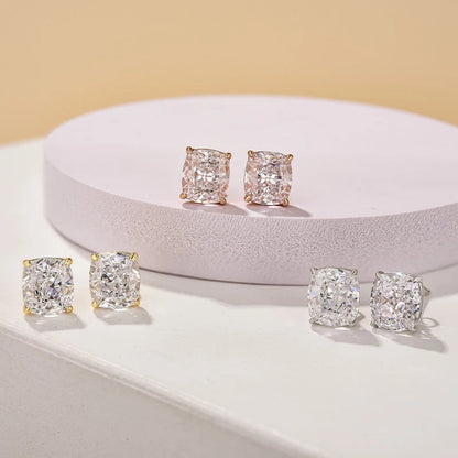 Classic Cushion Cut Women's Stud Earrings
