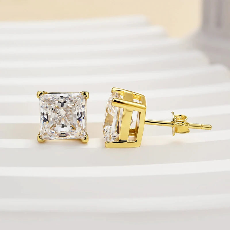 Classic Square Princess Cut Stud Earrings