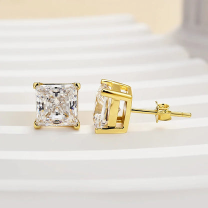 Classic Square Princess Cut Stud Earrings