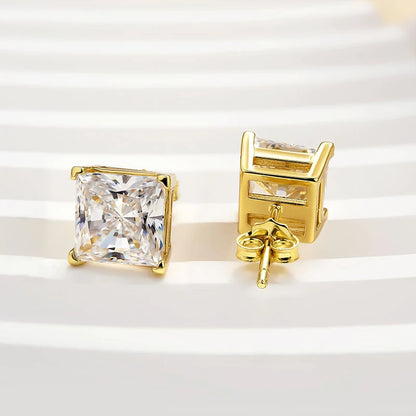Classic Square Princess Cut Stud Earrings