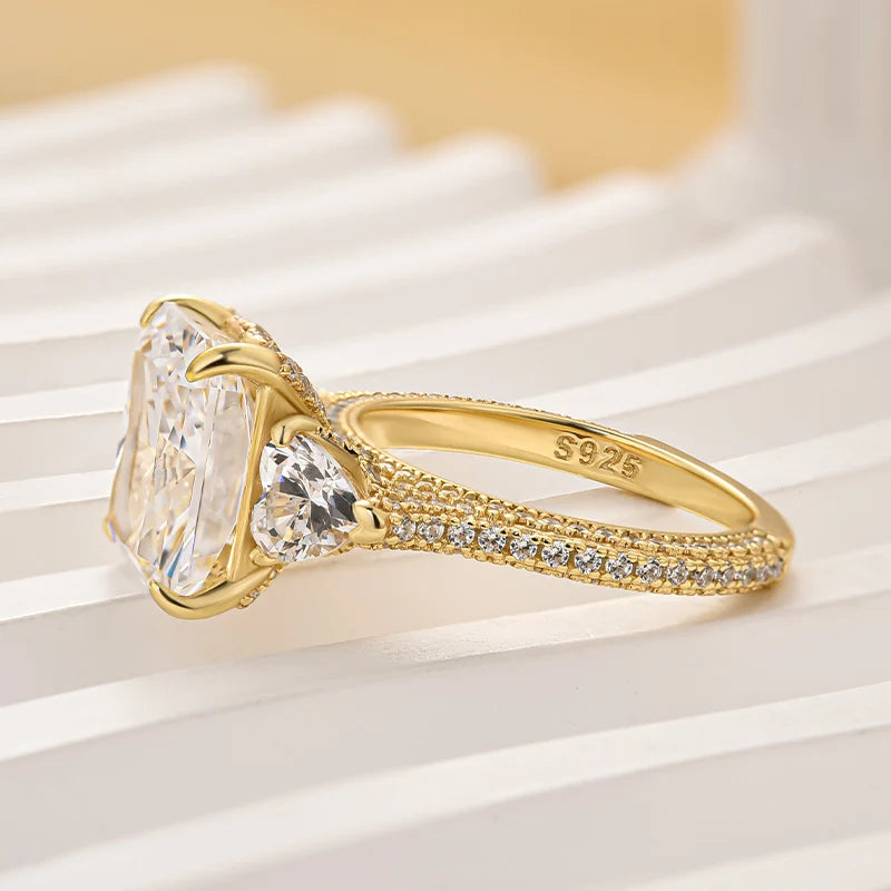 Radiant Cut Three Stone Engagement Ring