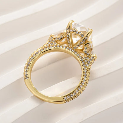 Radiant Cut Three Stone Engagement Ring