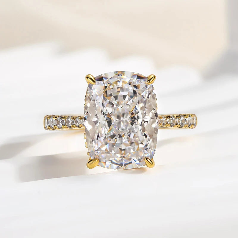 Crushed Ice Cushion Cut Engagement Ring for Women