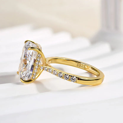 Crushed Ice Cushion Cut Engagement Ring for Women