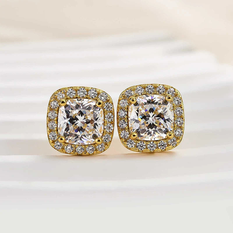Halo Cushion Cut Stunning Earrings