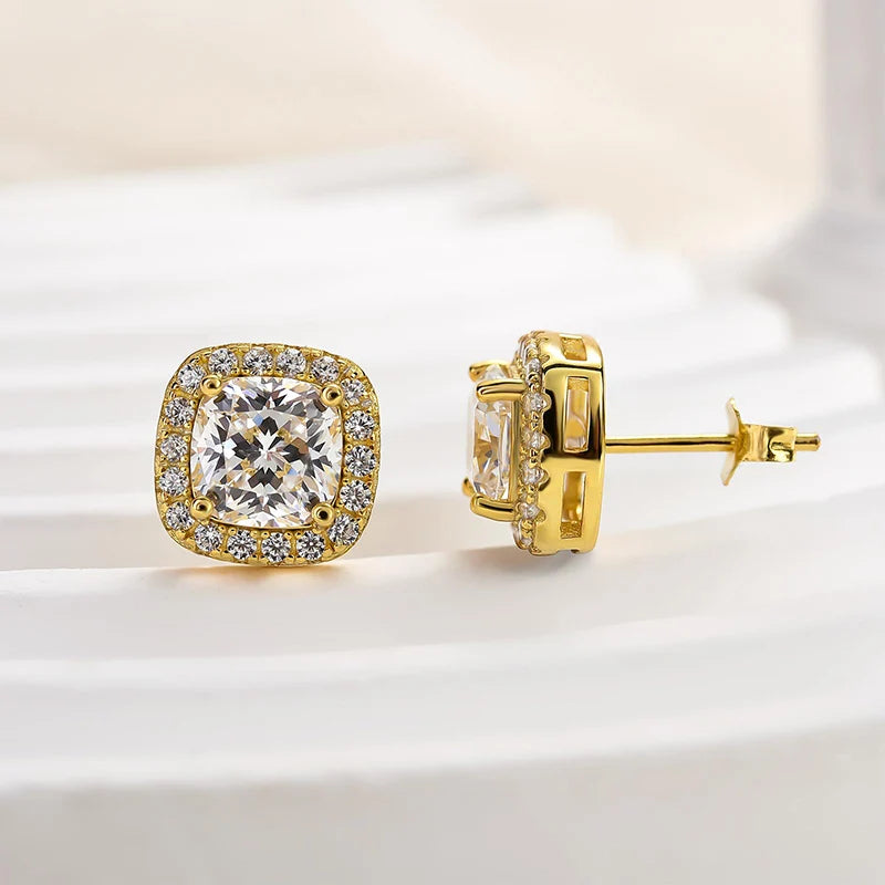 Halo Cushion Cut Stunning Earrings