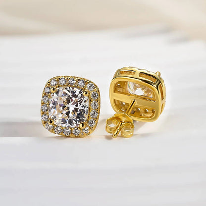 Halo Cushion Cut Stunning Earrings