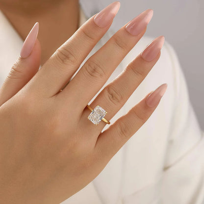 Radiant Cut Simulated Diamond Engagement Ring