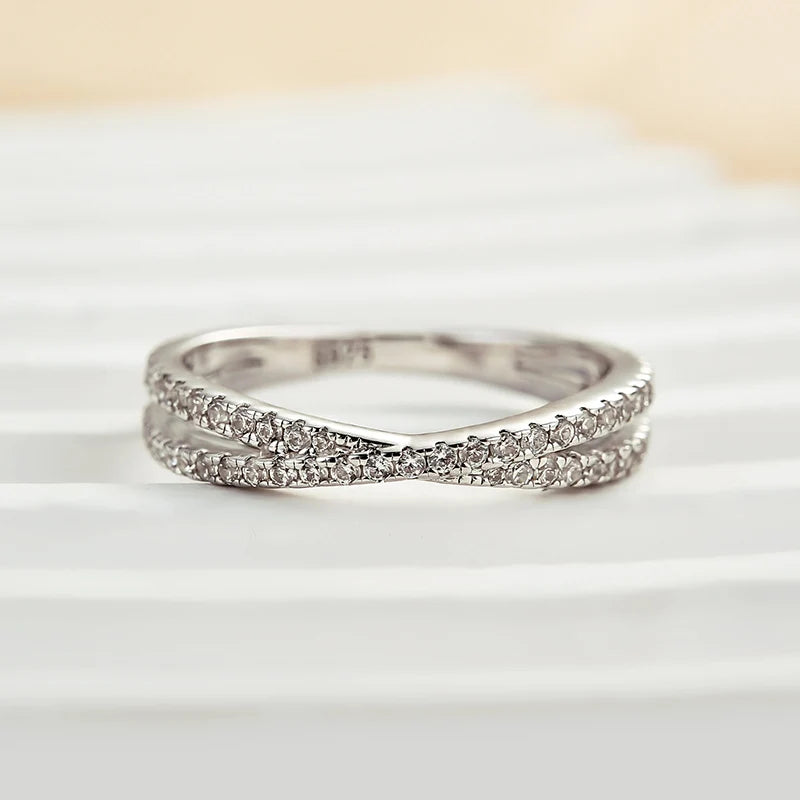 Criss Cross Wedding Ring For Women