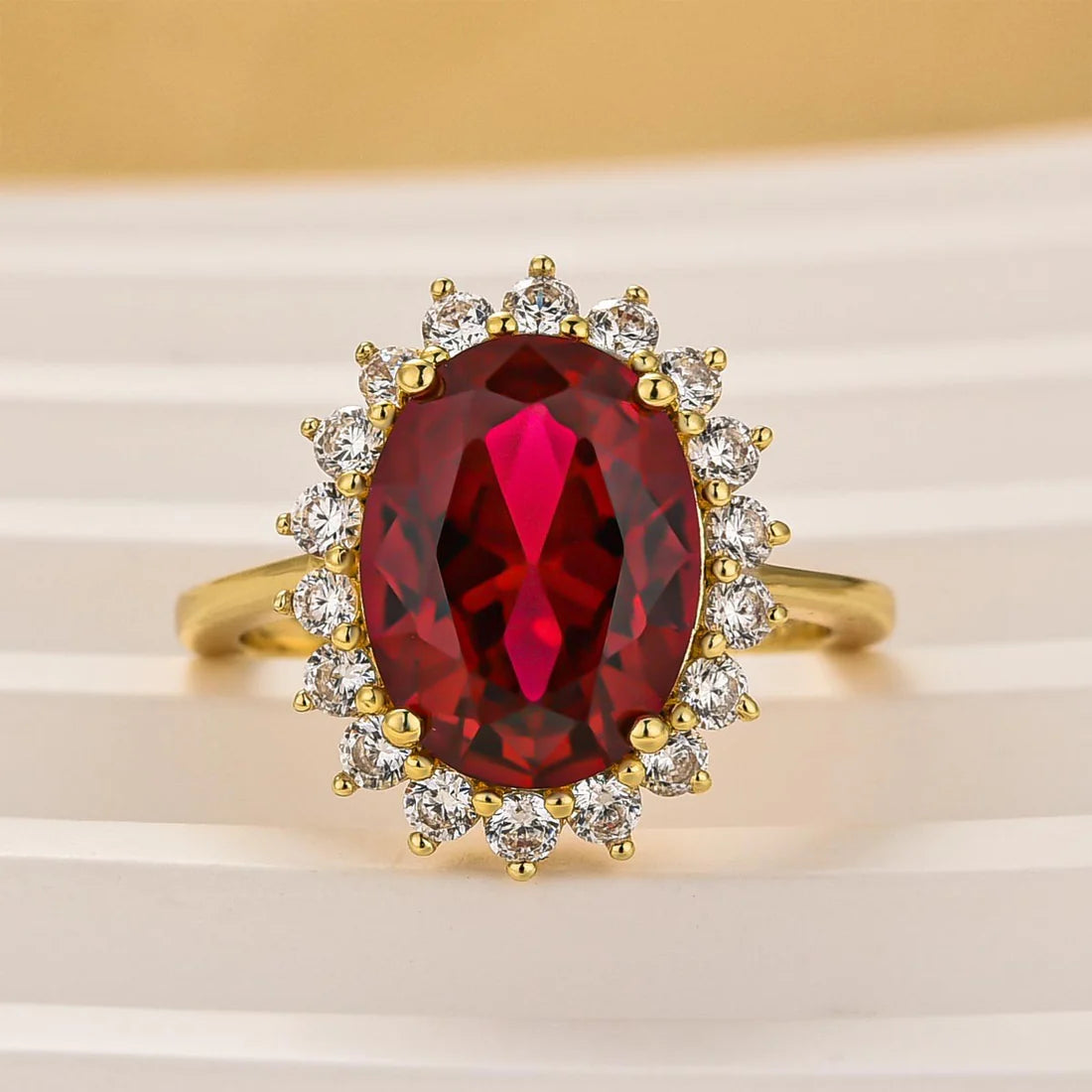 Oval Cut Halo Sapphire Ring