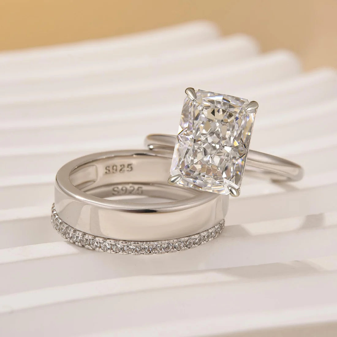 Radiant Cut 3PC Classic Wedding Set