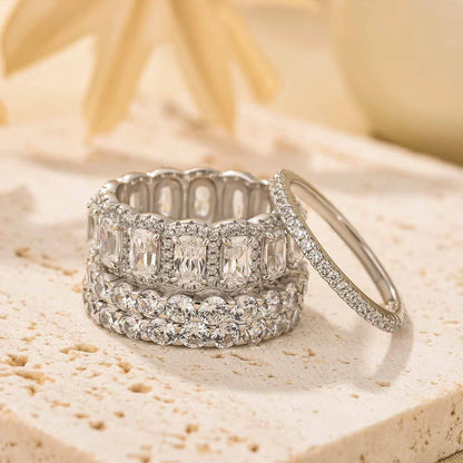 Cushion Cut 4PC Wedding Ring Set