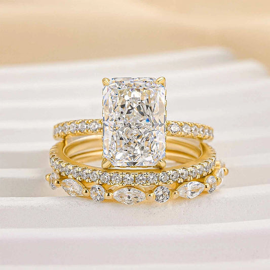 Radiant Cut 3PC Wedding Ring Set