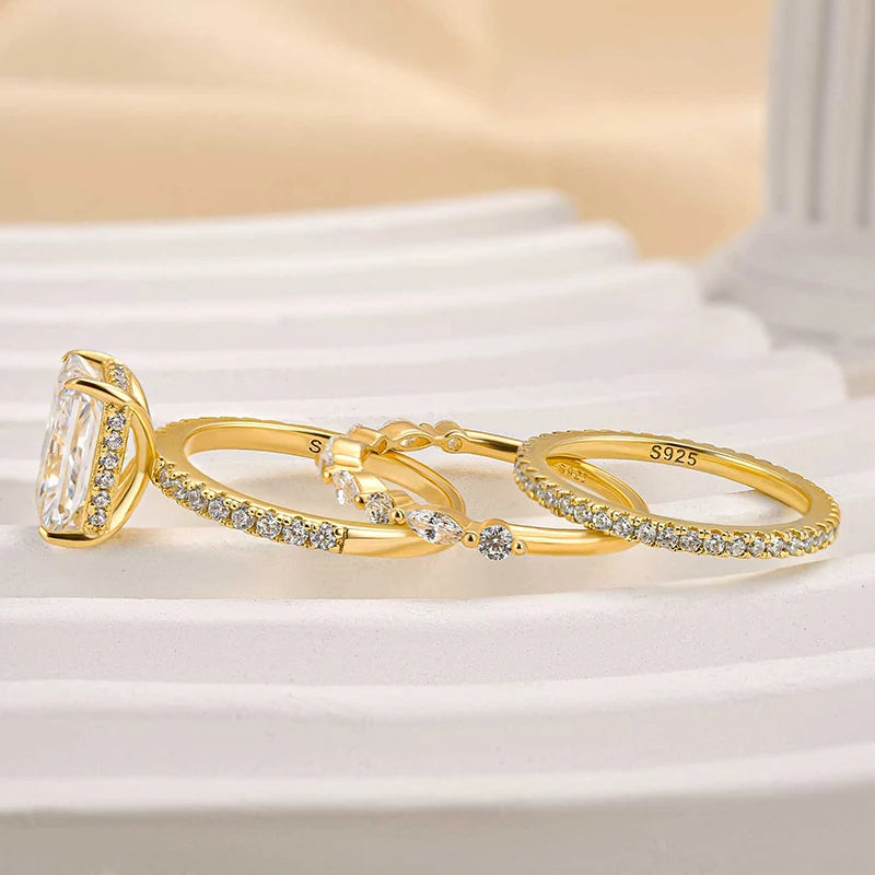 Radiant Cut 3PC Wedding Ring Set